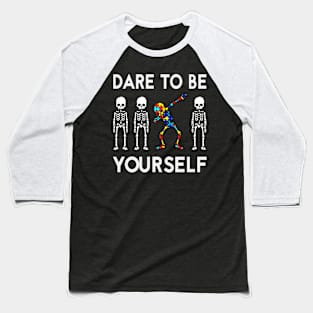 Dare to be different Autism Awareness Gift for Birthday, Mother's Day, Thanksgiving, Christmas Baseball T-Shirt